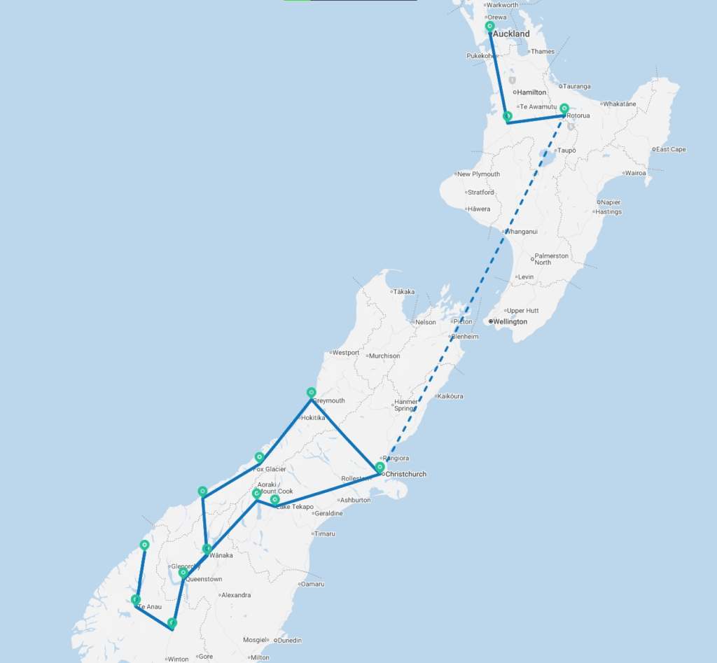 Majestic New Zealand Map