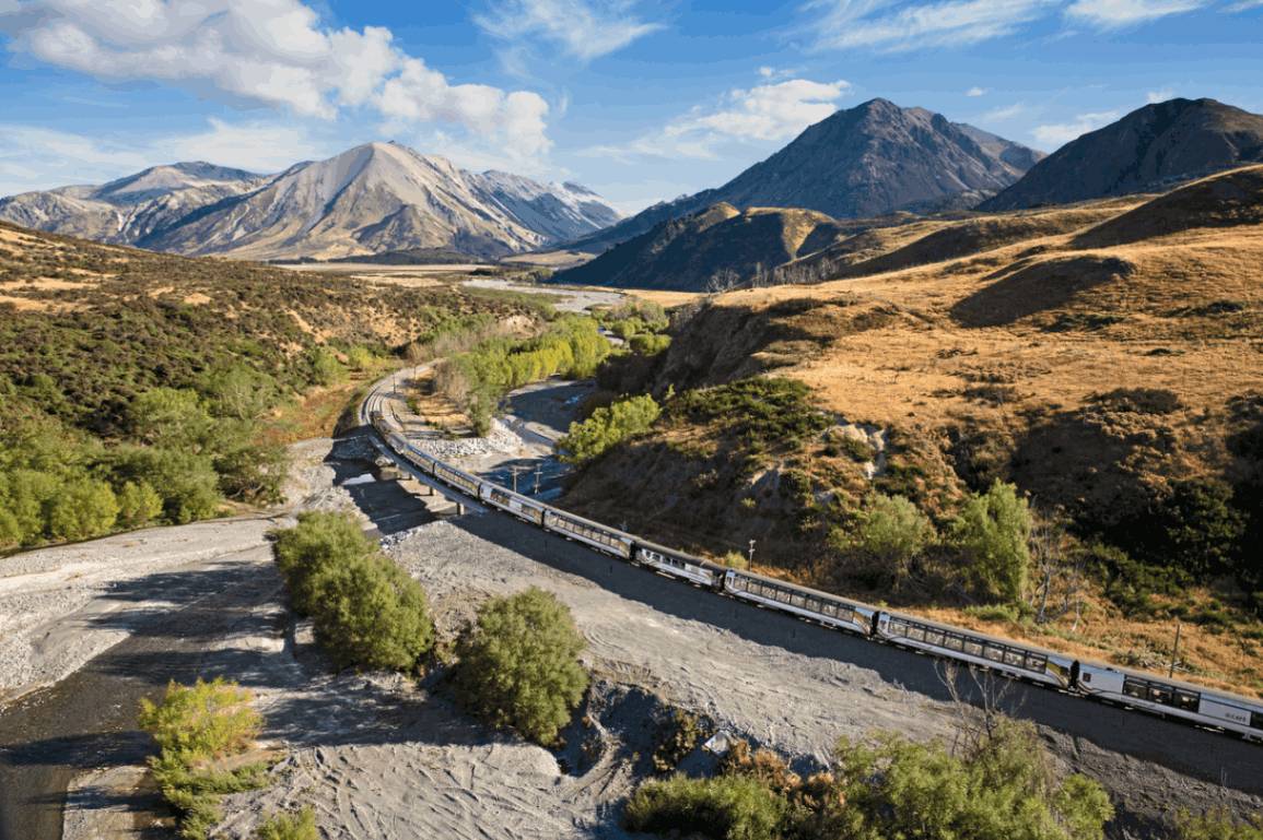 Tranzalpine Train heading to Cass