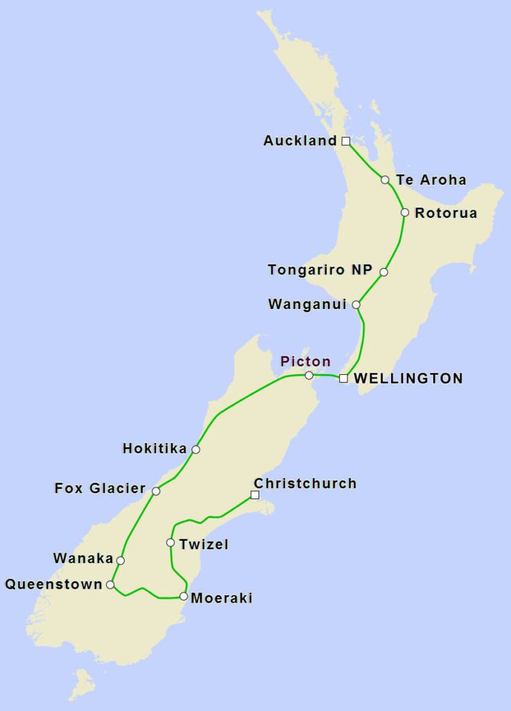 17 day new zealand bike map