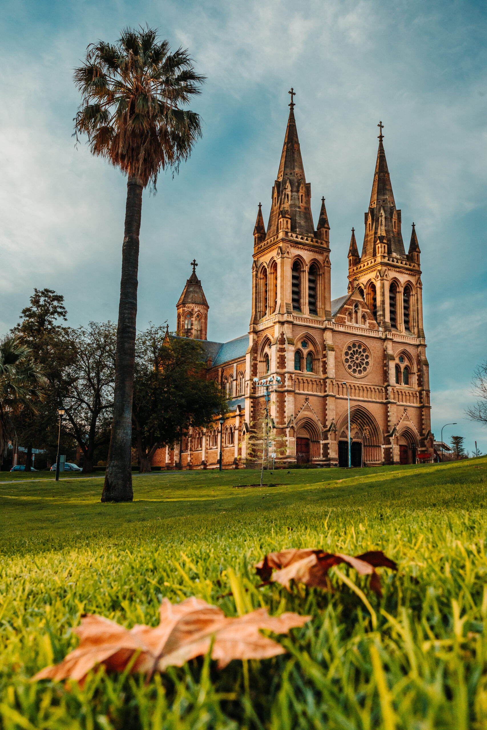 Vertical shot of the St Xaviers Cathedral in Adelaide, Australia
