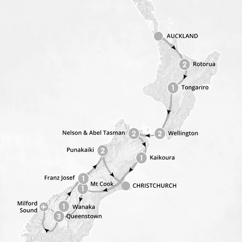 17 Day New Zealand Small Group Tour: North and South Highlights