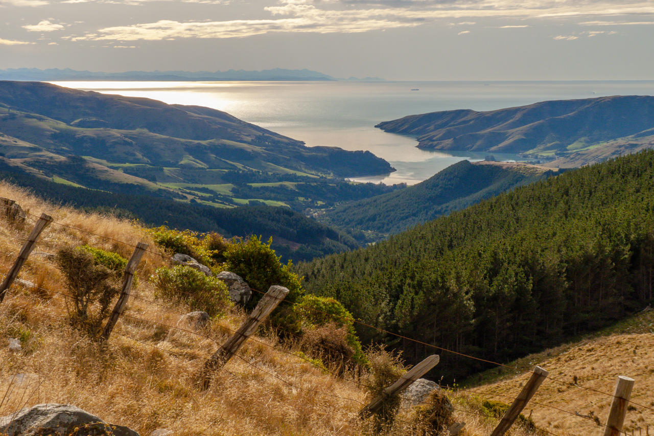 Christchurch Port Levy from Te Ara Pātaka Port Hills, New Zealand