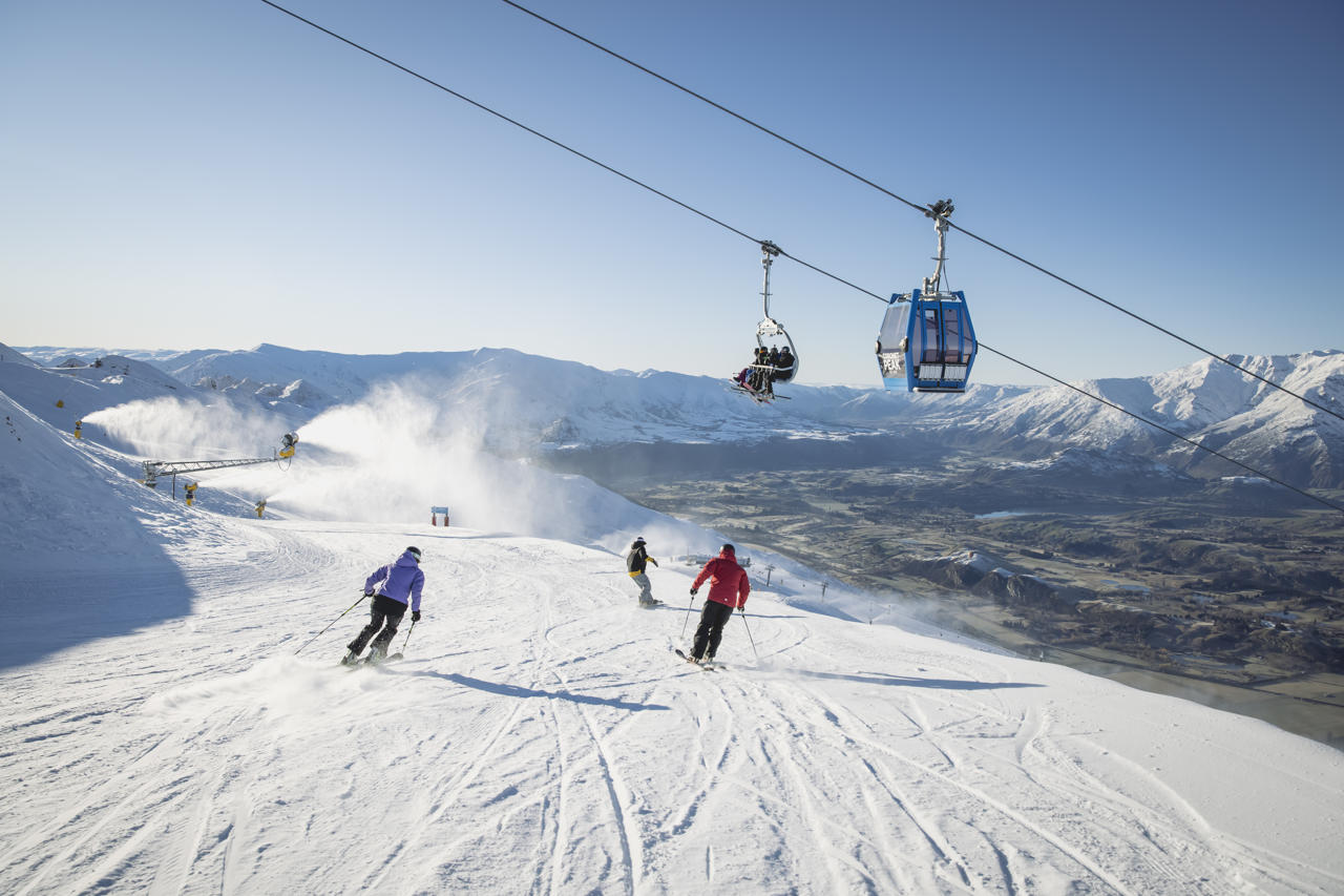 Skiing and Snowboarding in Winter