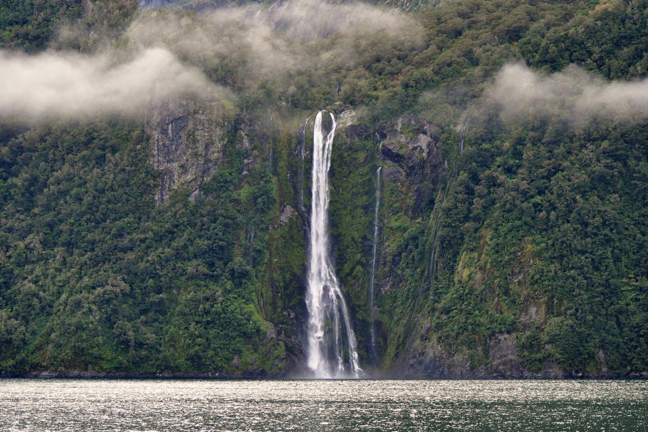 Waterfall at Milford Sound