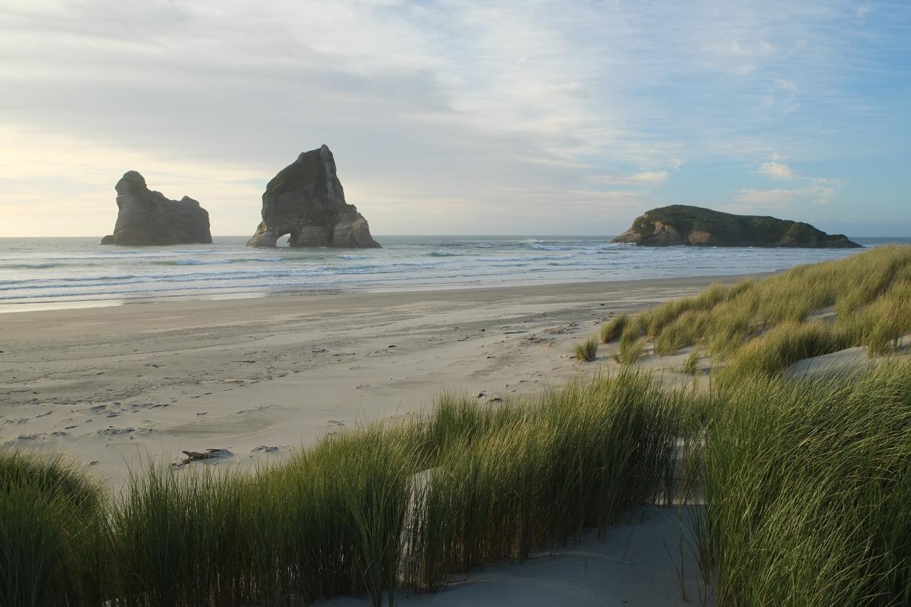 Wharariki Beach and Archway Islands