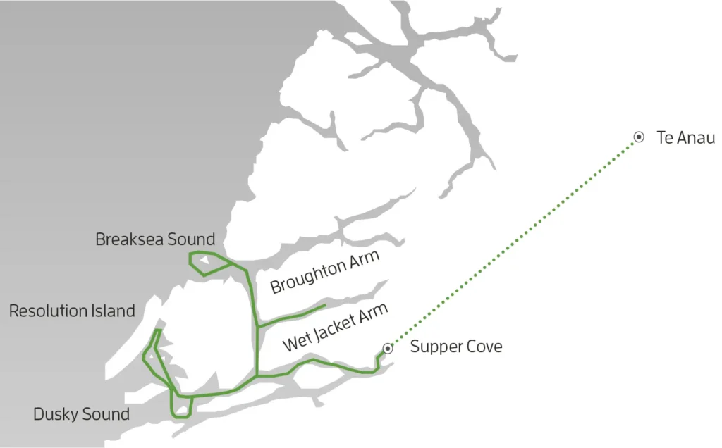 Dusky Sound Cruise map