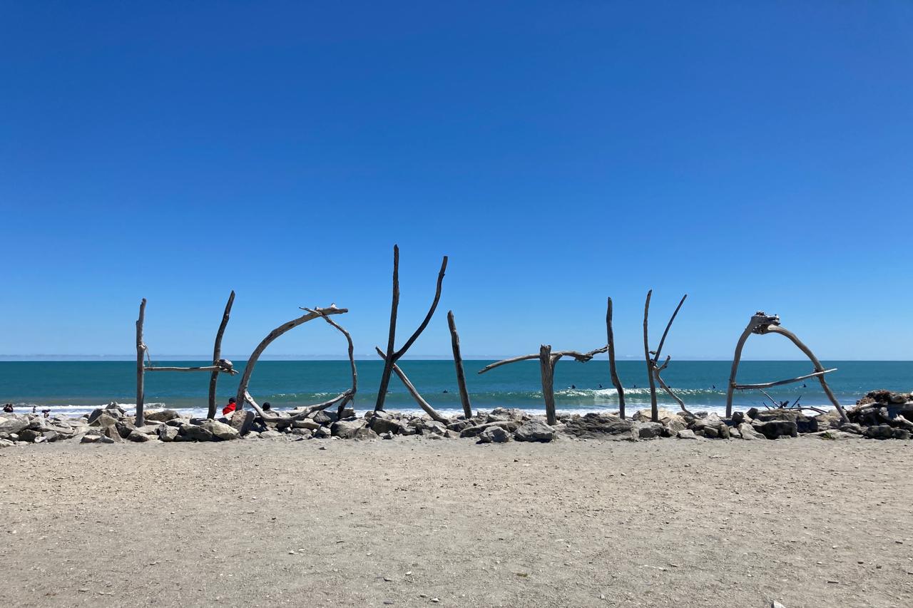 Hokitika Beach Sign