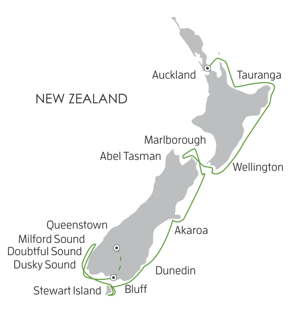New Zealand Coastal Odyssey Map