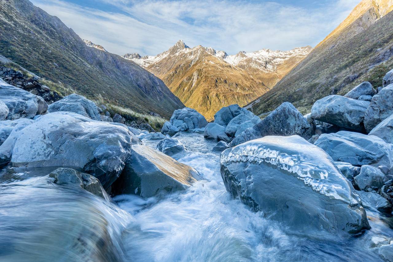 Otira River in Arthur's Pass National Park, winter tours New Zealand