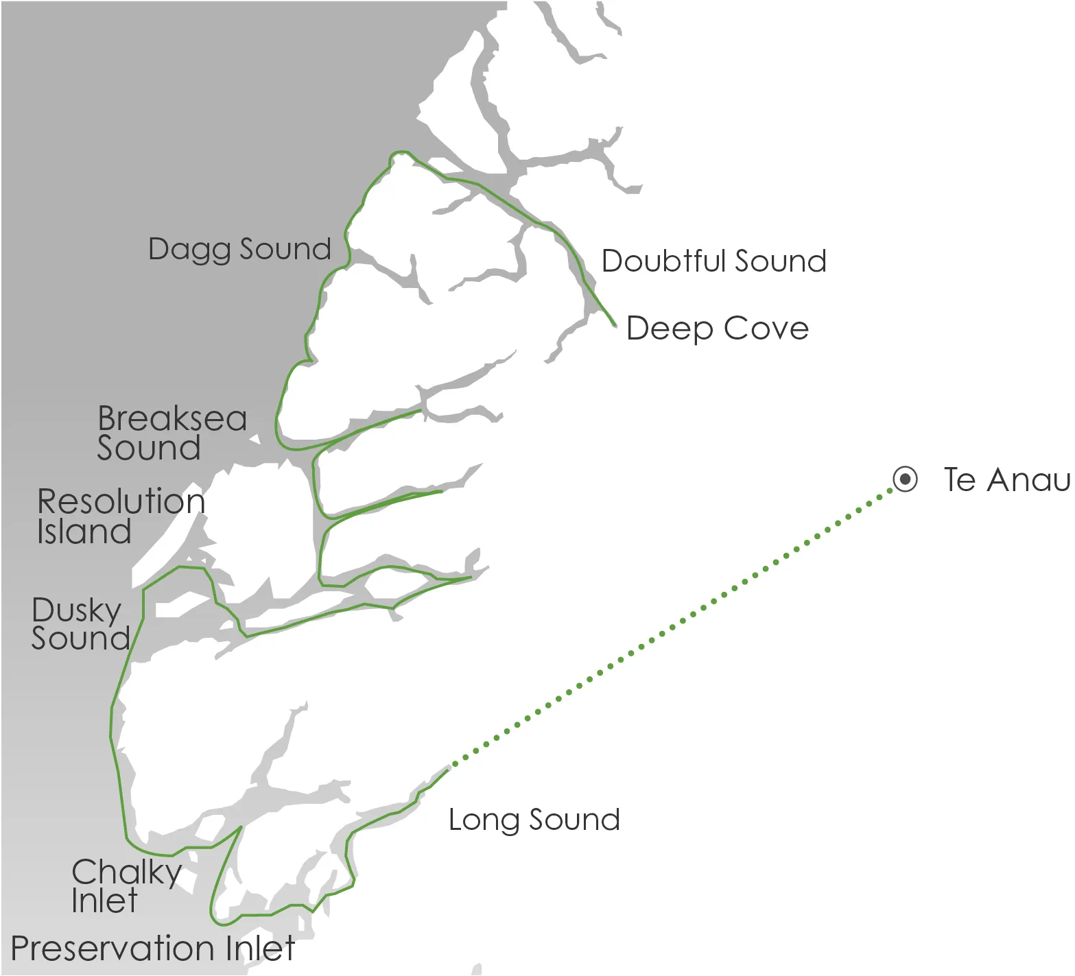Southern Fiords Discovery Map