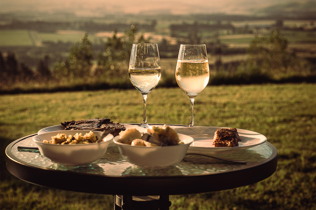 Greystone PurePod wine and cheese