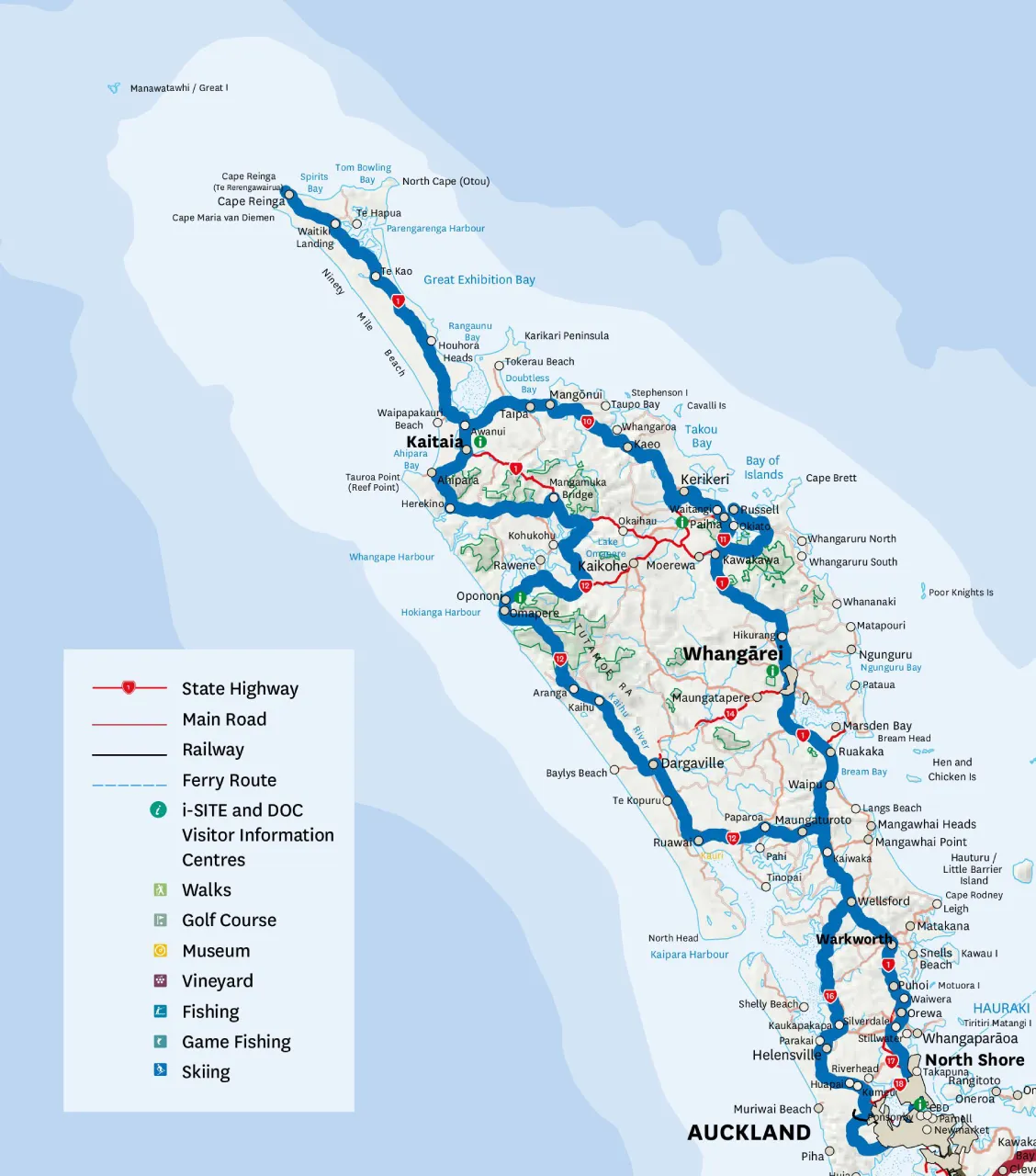 Twin Coast Discovery Highway Map