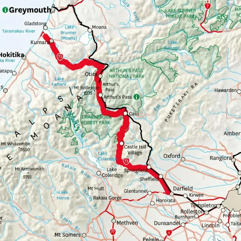 Great Alpine Highway Map