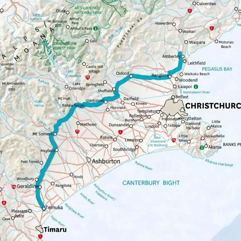 Inland Scenic Route 72 Map
